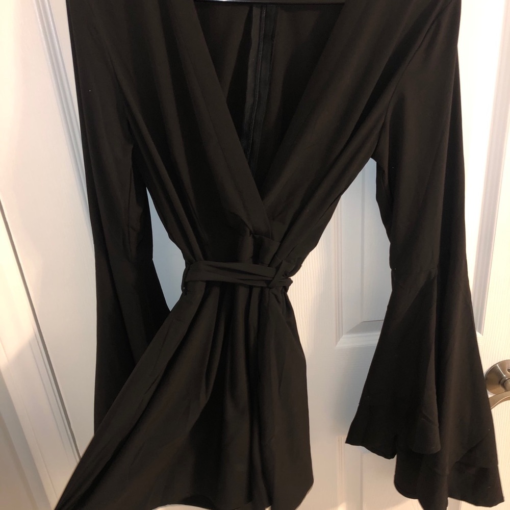 FAVLUX SHORTS ROMPER WITH BELL BOTTOM SLEEVES